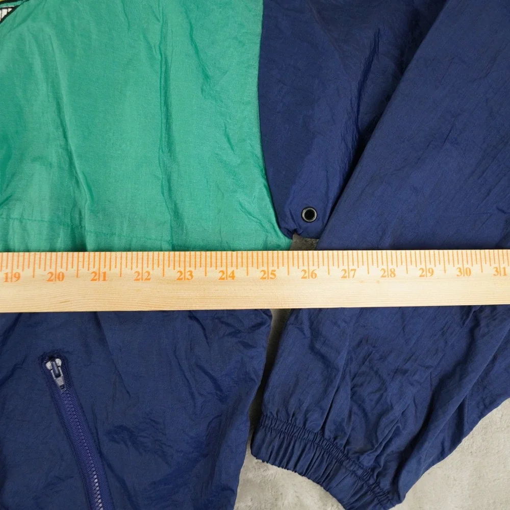 Todd‎ 1 Vintage Colorblock Windbreaker Track Jacket Men's XL Blue Green Pullover